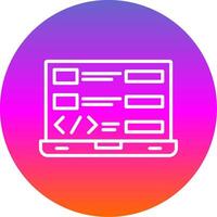Coding Line Gradient Circle Icon vector