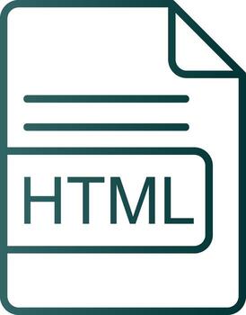 HTML File Format Line Gradient Icon vector