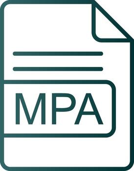 MPA File Format Line Gradient Icon vector