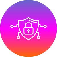Cyber Security Line Gradient Circle Icon vector