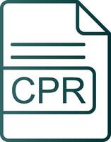 CPR File Format Line Gradient Icon vector