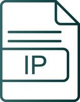 ip archivo formato línea degradado icono vector