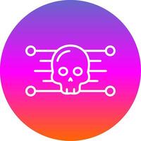 Skull Line Gradient Circle Icon vector