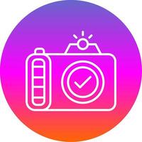 Camera Line Gradient Circle Icon vector