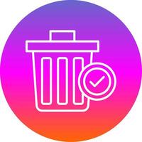 Trash Line Gradient Circle Icon vector