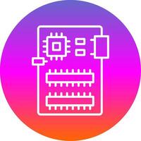 Circuit Board Line Gradient Circle Icon vector