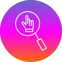Hand Search Line Gradient Circle Icon vector