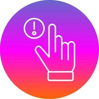 Hand Alert Line Gradient Circle Icon vector