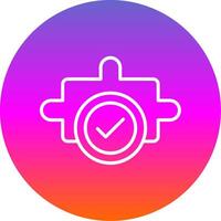 Jigsaw Line Gradient Circle Icon vector