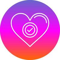 Heart Line Gradient Circle Icon vector