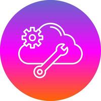 Cloud Computing Line Gradient Circle Icon vector