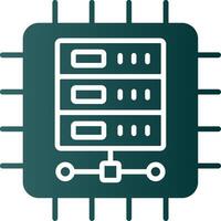 icono de gradiente de glifo de cpu vector