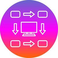 Workflow Line Gradient Circle Icon vector