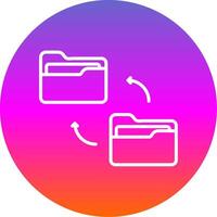 Folder Line Gradient Circle Icon vector