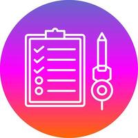 Check List Line Gradient Circle Icon vector