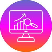 Data Analysis Line Gradient Circle Icon vector