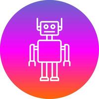 Robot Line Gradient Circle Icon vector