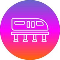 Monorail Line Gradient Circle Icon vector