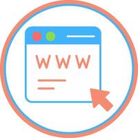 Web Page Flat Circle Icon vector