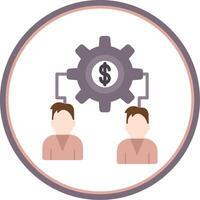 Money Team Connect Flat Circle Icon vector