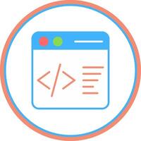 Website Codes Flat Circle Icon vector