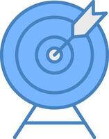 Target Line Filled Blue Icon vector