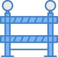 Barrier Line Filled Blue Icon vector