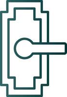 Door Handle Line Gradient Icon vector