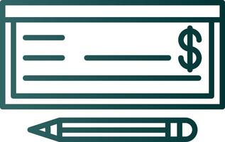 Money Check Line Gradient Icon vector