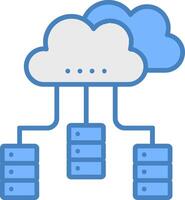 Distributed Database Line Filled Blue Icon vector