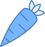 Carrot Line Filled Blue Icon vector