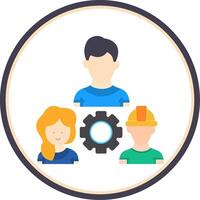 Recycle Flat Circle Icon vector