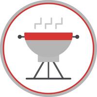 Grill Flat Circle Icon vector