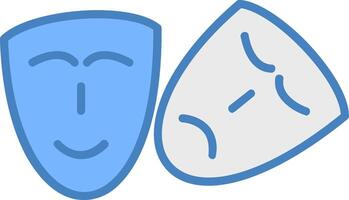 Theatre Line Filled Blue Icon vector