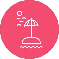 Beach Multi Color Circle Icon vector