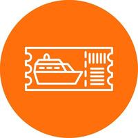 Cruise Ticket Multi Color Circle Icon vector