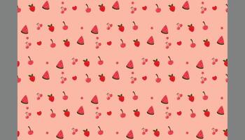 seamless pattern cute fruit pattern design vector