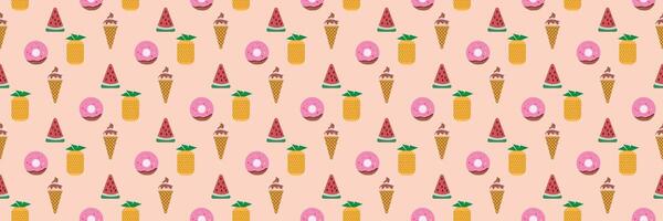 seamless pattern cute fruit pattern design vector