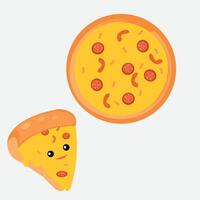 Pizza rebanada dibujos animados diseño vector