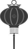 silhouette chinese traditional asian lantern black color only vector