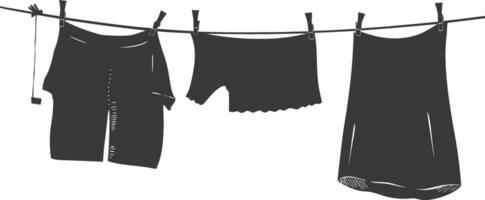 Silhouette clothesline for hanging clothes black color only vector