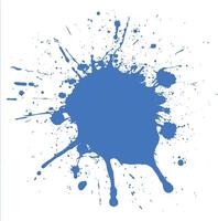 blue paint ink water liquid splatter one color vector