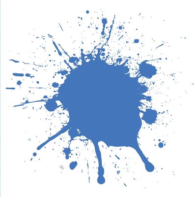 blue paint ink water liquid splatter one color