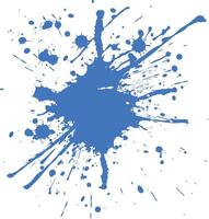 blue paint ink water liquid splatter one color vector