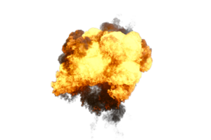 Aerial explosion on transparent background png