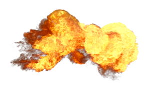 Battle ship muzzle flash on transparent background png