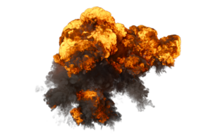 Aerial explosion on transparent background png
