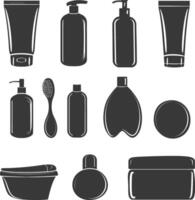 Silhouette toiletries equipment black color only vector