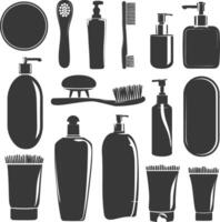 Silhouette toiletries equipment black color only vector