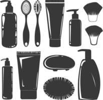 Silhouette toiletries equipment black color only vector